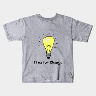 Lightbulb, Time for change, Funny T-Shirt, Funny Tee, Badly Drawn, Bad Drawing Kids T-Shirt